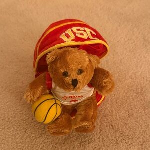 USC Plush Teddy Bear with Yellow Basketball